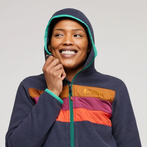 Cotopaxi Women’s Teca Fleece Hooded Full-Zip Jacket Saturn Blue Striped Size M - Picture 3 of 16
